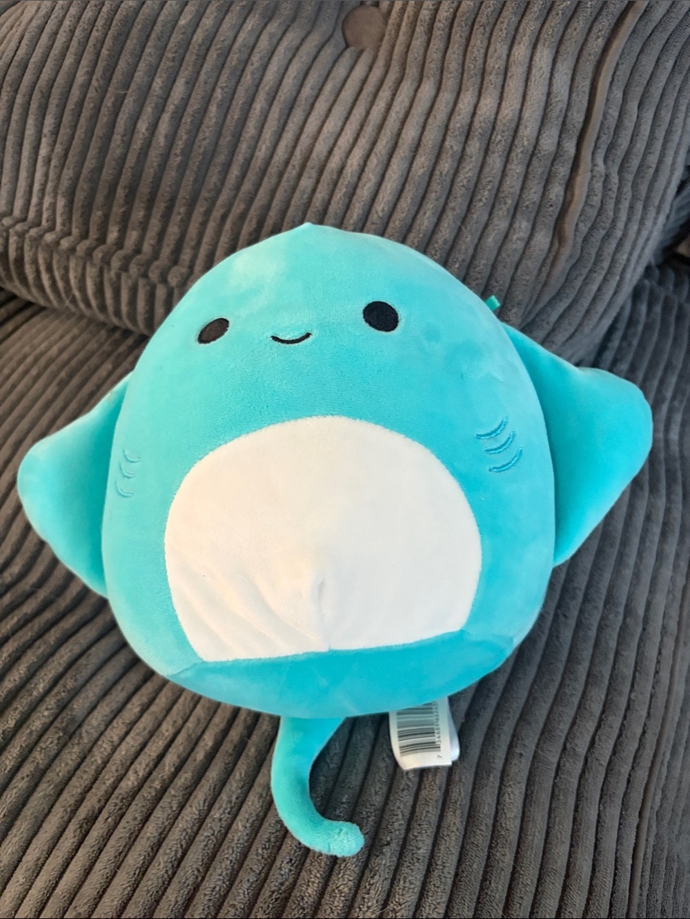 Squishmallows Teal Ray Plush with White Belly